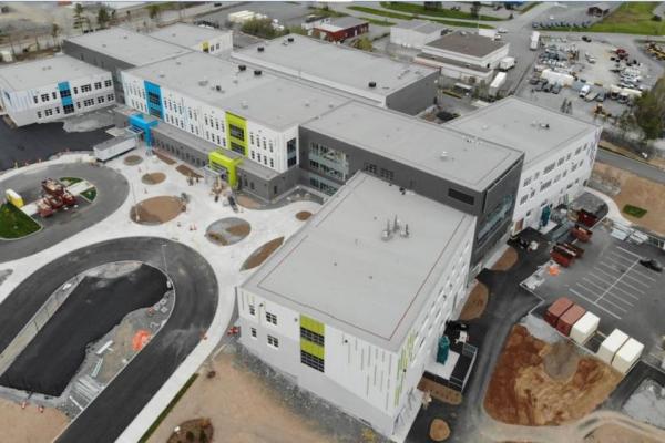 Aerial photo of new school